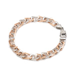 Load image into Gallery viewer, Men of Platinum | 7.25mm Platinum &amp; 18k Rose Gold Bracelet for Men JL PTB 1344
