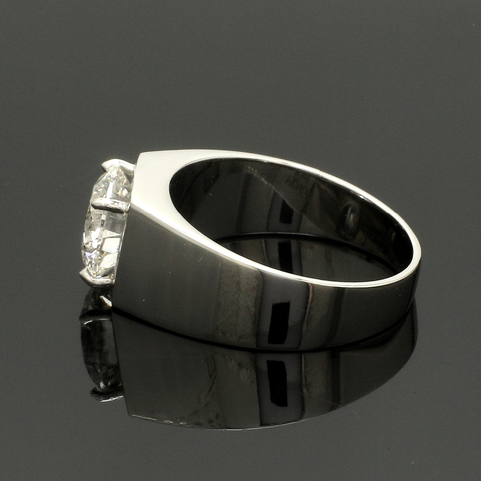 4-Carat Lag Grown Solitaire Platinum Ring for Men JL PT LG 1391