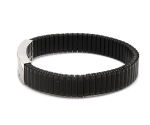 Jaguar Platinum Black Band Bracelet for Men - Flexible JL PTB 1208   Jewelove.US