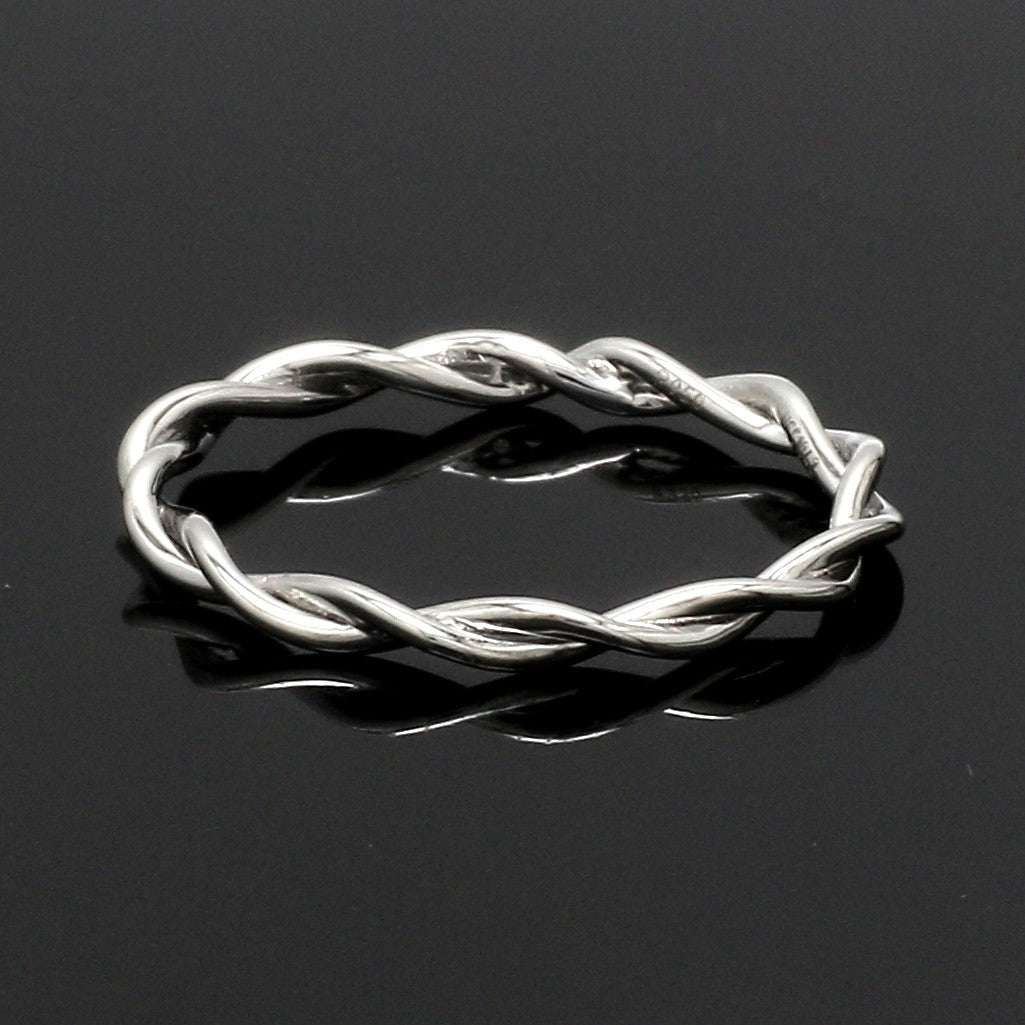 Plain Platinum Rope Ring for Women JL PT 1386