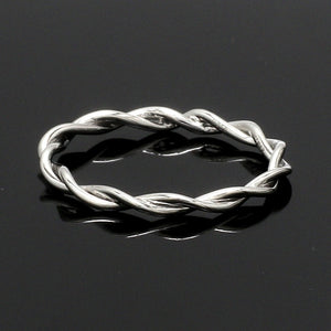 Plain Platinum Rope Ring for Women JL PT 1386