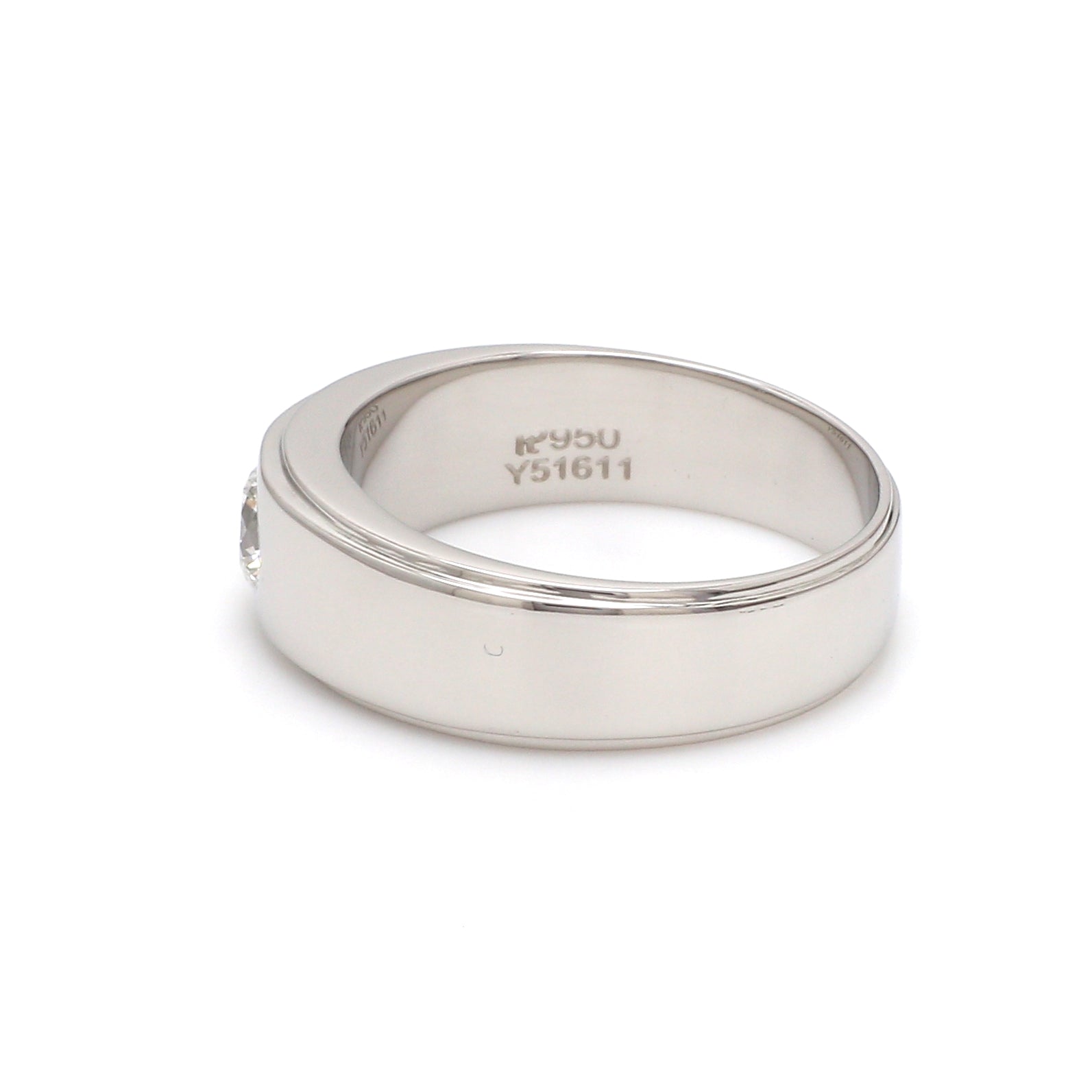 Classic Platinum Solitaire Love Bands SJ PTO 101 - Hi-Polish   Jewelove.US