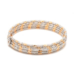 Load image into Gallery viewer, Japanese 5-row Platinum &amp; Rose Gold Bracelet for Women with Diamond Cut Balls JL PTB 1273
