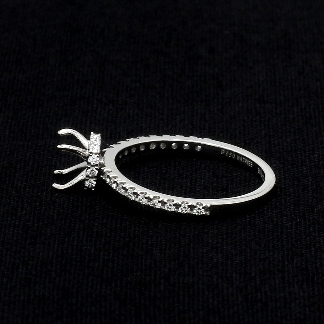 Platinum Solitaire Mounting with Diamond Shank Ring for Women JL PT 1266-Mounting