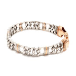 Load image into Gallery viewer, 11mm Platinum &amp; Rose Gold Heavy Bracelet for Men JL PTB 750R-A
