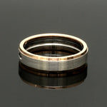 Load image into Gallery viewer, Engraved Platinum Love Bands with Rose Gold You &amp; Me Ring JL PT 1404

