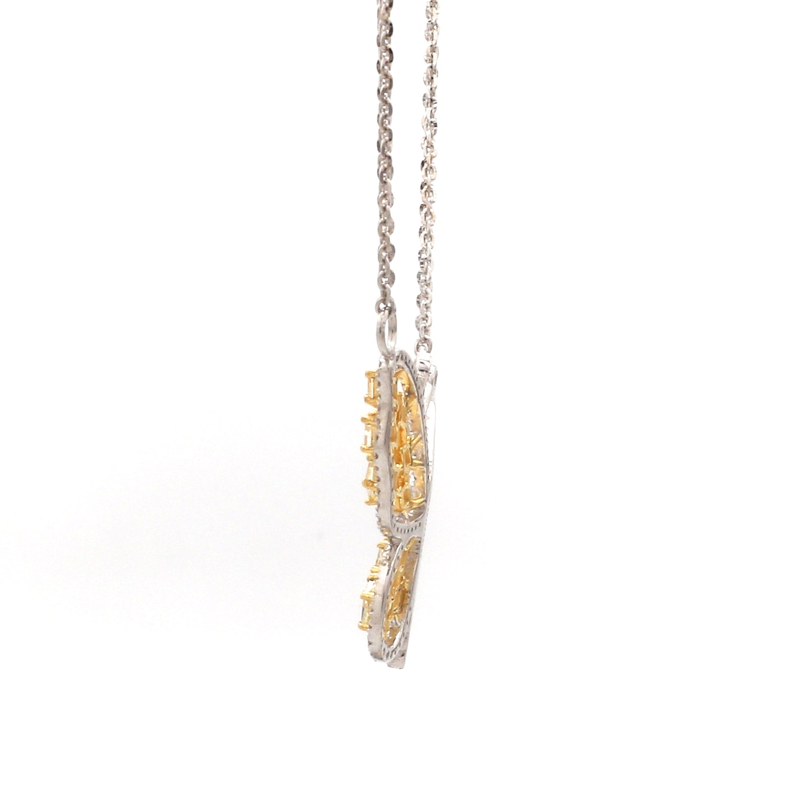 Natural Fancy Color Yellow Diamond Butterfly Pendant Chain for Women JL AU YD 101   Jewelove.US