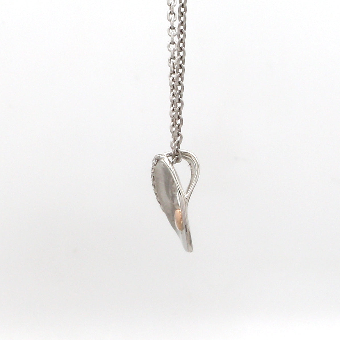Evara Platinum Diamonds Pendant with Rose Gold Heart JL PT P 323   Jewelove.US
