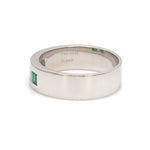 Load image into Gallery viewer, Platinum Lab Grown Princess Cut Diamonds with Natural Emerald Ring for Men JL PT LG 1483
