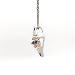 Load image into Gallery viewer, Evara Platinum Rose Diamonds Pendant Set with Blue Sapphire JL PT PE 366
