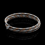 Load image into Gallery viewer, Japanese 5-row Platinum &amp; Rose Gold Bracelet for Women with Diamond Cut Balls JL PTB 1275

