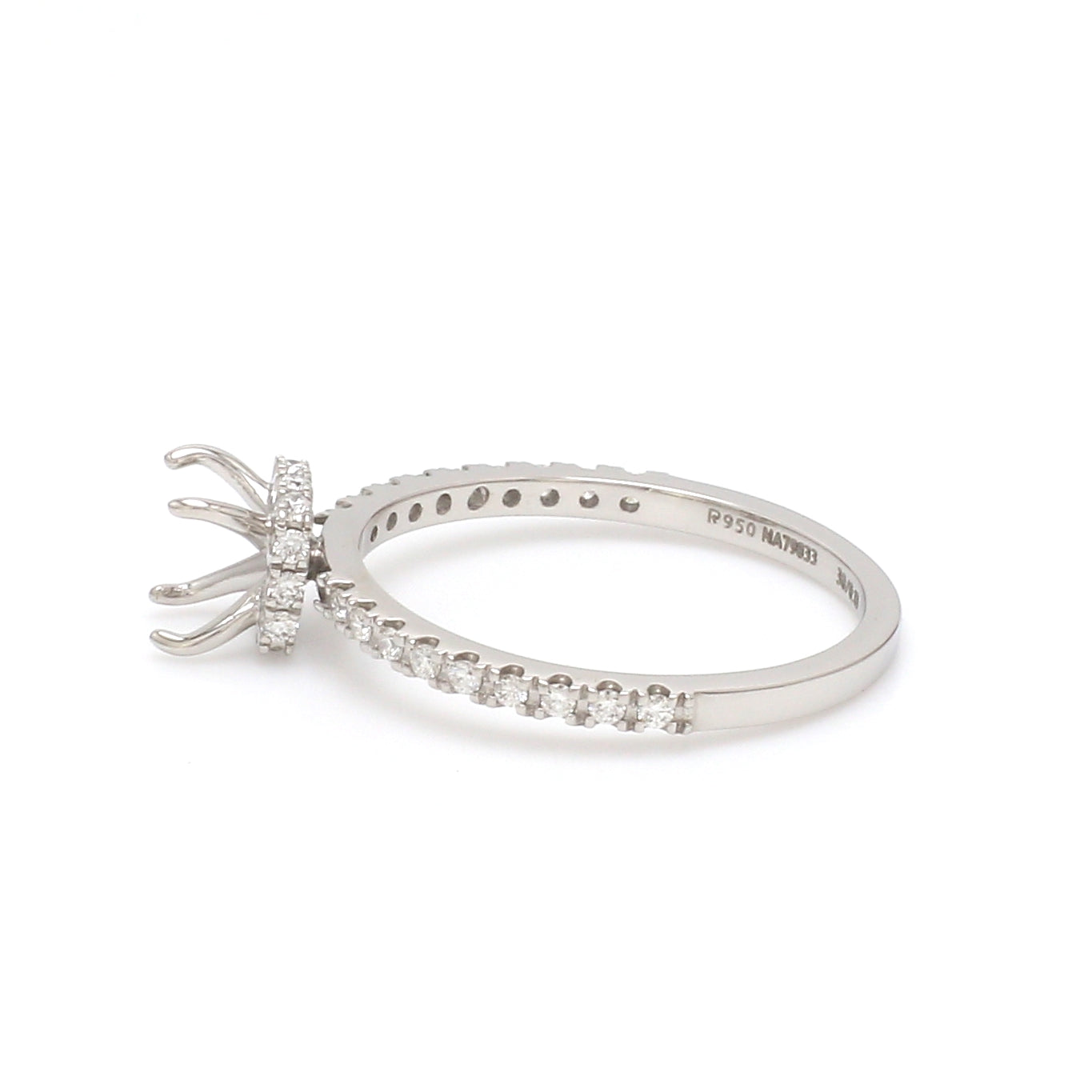 Platinum Solitaire Mounting with Diamond Shank Ring for Women JL PT 1266-Mounting