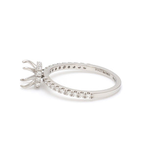 Platinum Solitaire Mounting with Diamond Shank Ring for Women JL PT 1266-Mounting