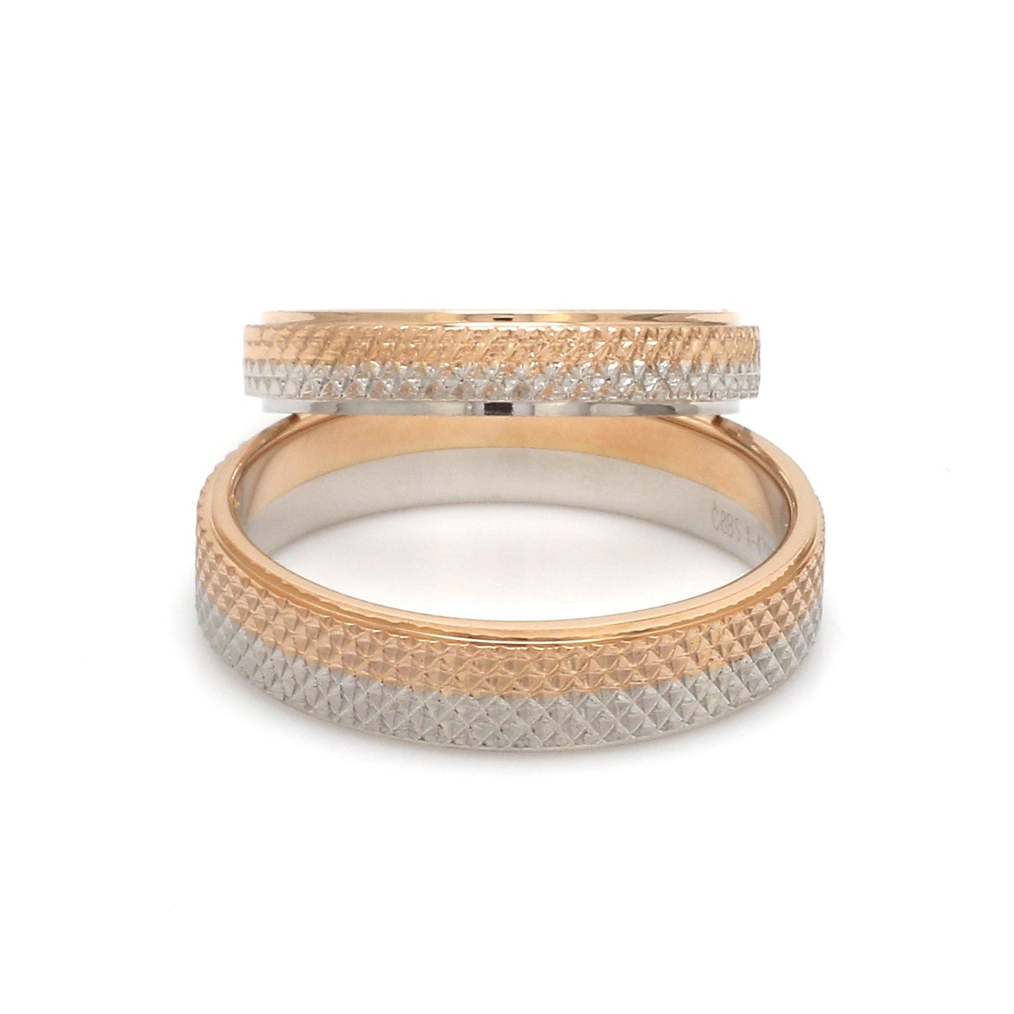 Platinum Love Bands with Rose Gold Ring JL PT 1406