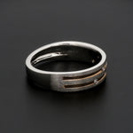 Load image into Gallery viewer, Designer Platinum Rose Gold Ring with Grooves &amp; Diamonds for Women JL PT 570-A
