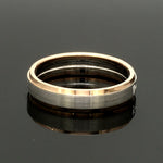 Load image into Gallery viewer, Engraved Platinum Love Bands with Rose Gold You &amp; Me Ring JL PT 1404

