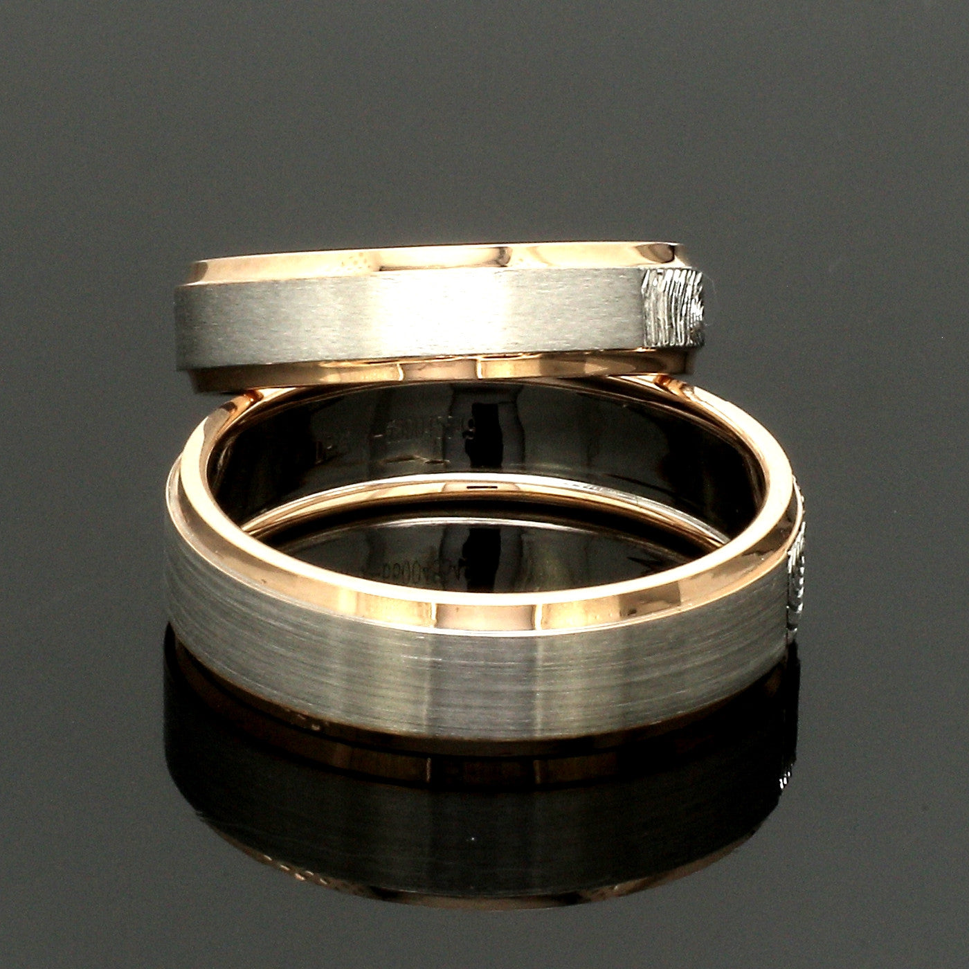 Platinum Love Bands with Rose Gold Ring JL PT 1408
