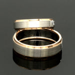 Load image into Gallery viewer, Platinum Love Bands with Rose Gold Ring JL PT 1408
