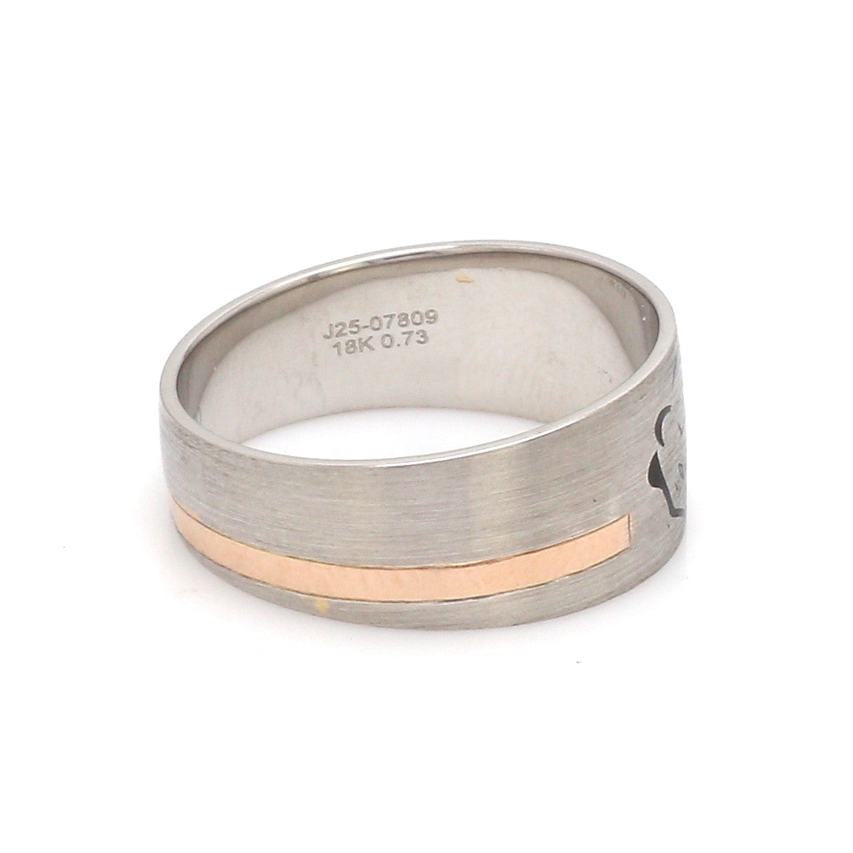 Platinum Love Bands with Rose Gold Ring JL PT 1413