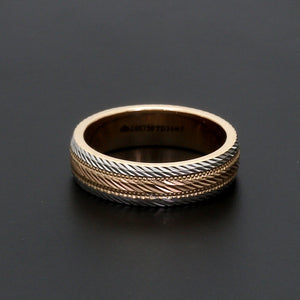 Designer 18K Triple Color Gold Unisex Ring JL AU 99