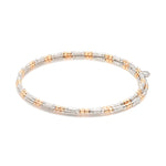 Load image into Gallery viewer, Japanese 2-row Platinum &amp; Rose Gold Bracelet for Women with Diamond Cut Balls JL PTB 1277
