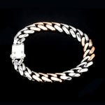 Load image into Gallery viewer, Men of Platinum | 9.5mm Matte &amp; Hi-Polish Rose Gold Bracelet for Men JL PTB 1257
