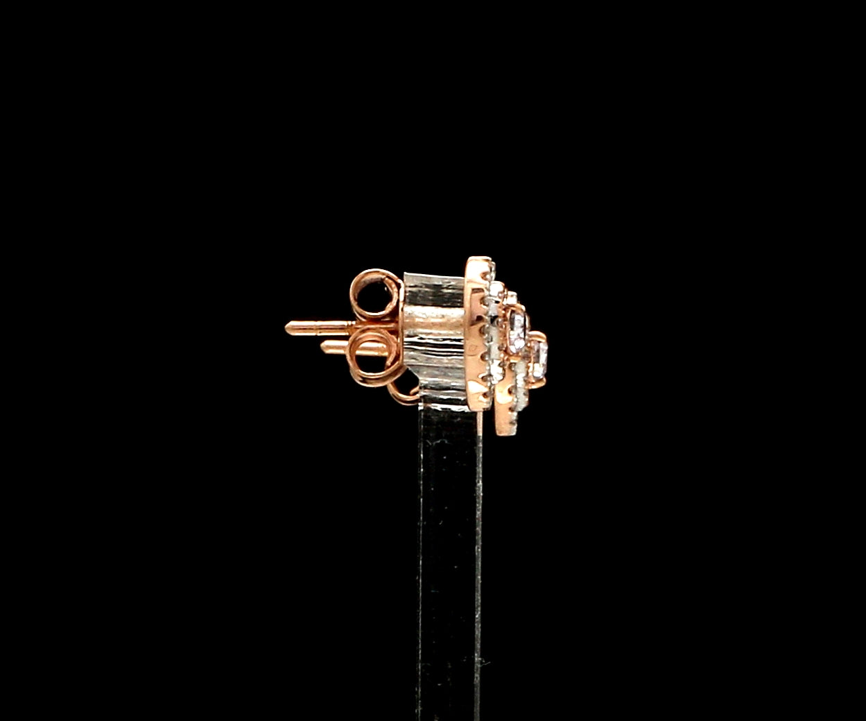 18K Rose Gold Heart Earrings with Pink & White Diamond JL AU PD 102   Jewelove.US