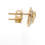 Load image into Gallery viewer, 18K Yellow Gold Earrings with Princess Cut Natural Fancy Yellow &amp; White Diamonds JL AU E 104
