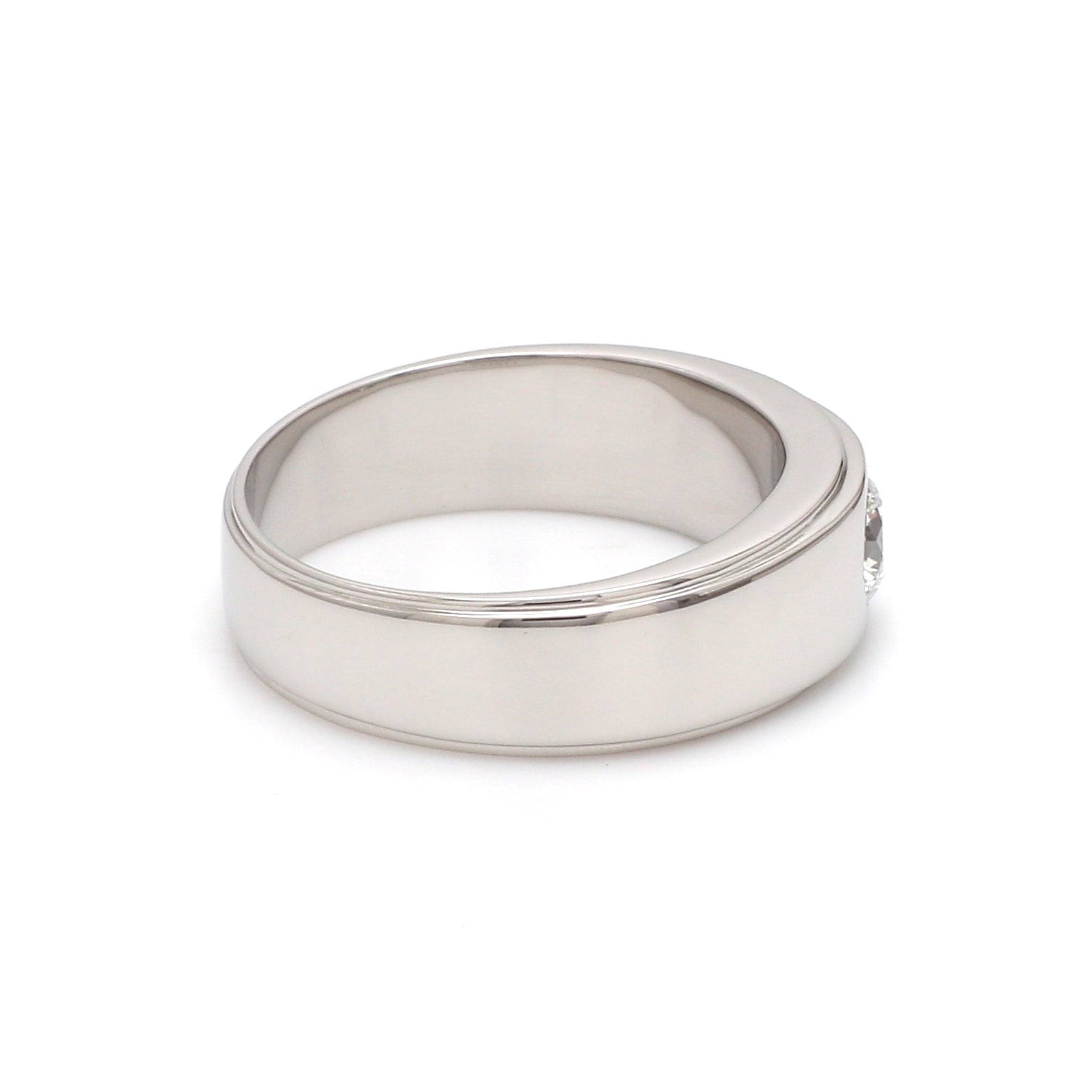 Classic Platinum Solitaire Love Bands SJ PTO 101 - Hi-Polish