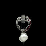 Load image into Gallery viewer, Platinum Diamond Ruby Earrings with Pearl JL PT E 369
