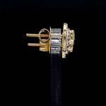 Load image into Gallery viewer, 18K Yellow Gold Earrings with Princess Cut Natural Fancy Yellow &amp; White Diamonds JL AU E 104
