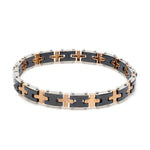 Load image into Gallery viewer, Men of Platinum| Rose Gold with Black Stone Bracelet for Men JL PTB 1327

