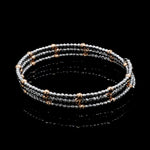 Load image into Gallery viewer, Japanese 3-row Platinum &amp; Rose Gold Bracelet for Women with Diamond Cut Balls JL PTB 1261
