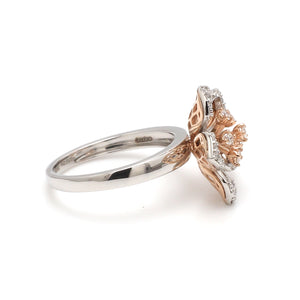 Platinum Pink Flower with Diamonds Ring for Women JL PT 1311   Jewelove