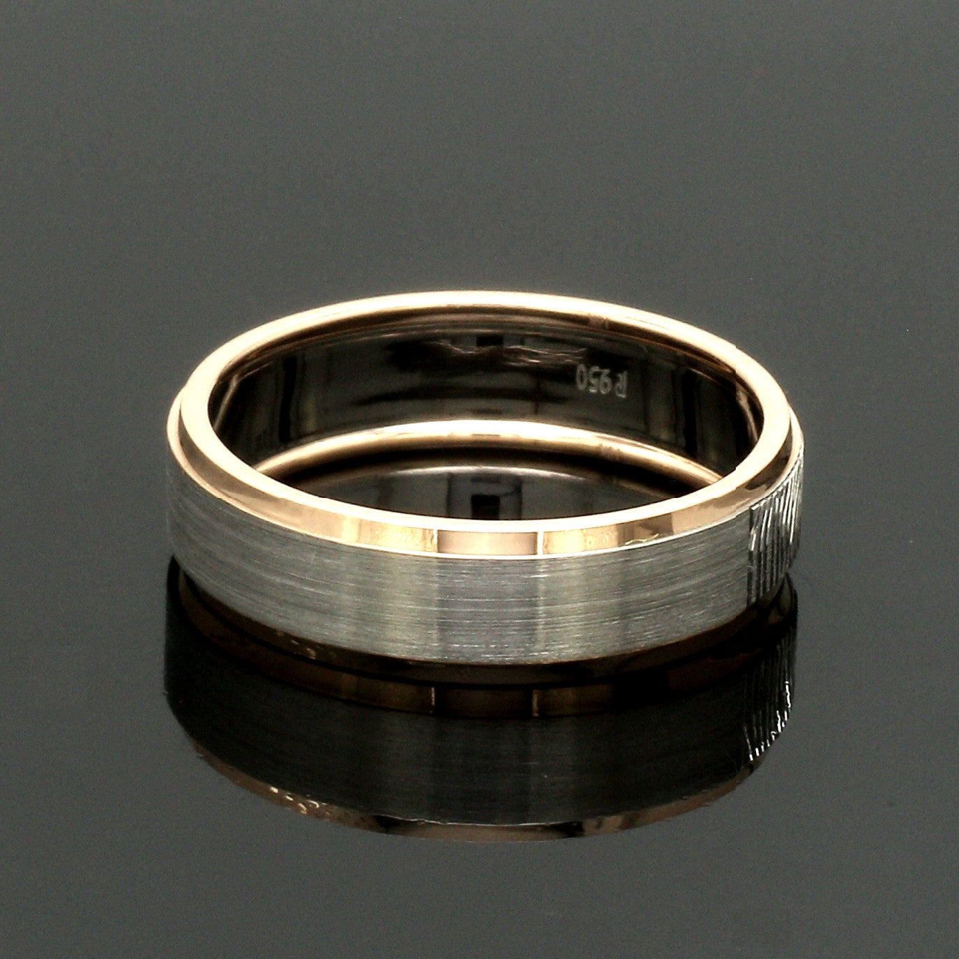Platinum Love Bands with Rose Gold Ring JL PT 1408