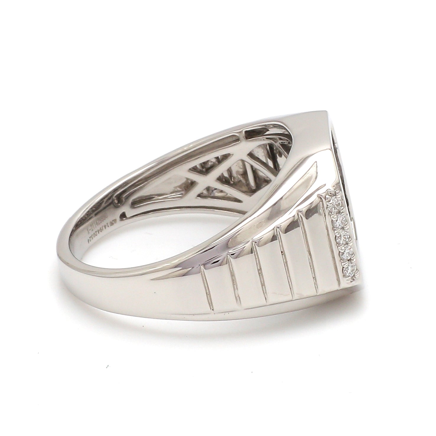 Men of Platinum | Square Black Enamel with Diamond Ring for Men JL PT 1359