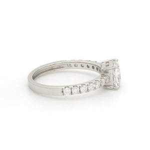 50-Pointer Princess Cut Solitaire Diamond Shank Platinum Ring JL PT 1313-A   Jewelove.US