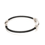 Load image into Gallery viewer, Platinum Bracelet with Black Stone for Men JL PTB 1342
