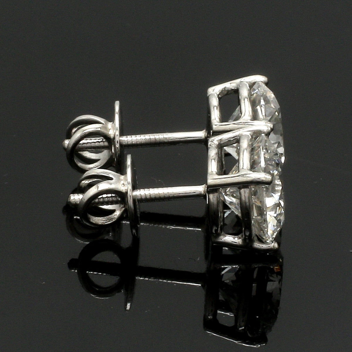 3 Carat Lab Grown Solitaire Diamond Earrings in Platinum SJ PTO E LG-152