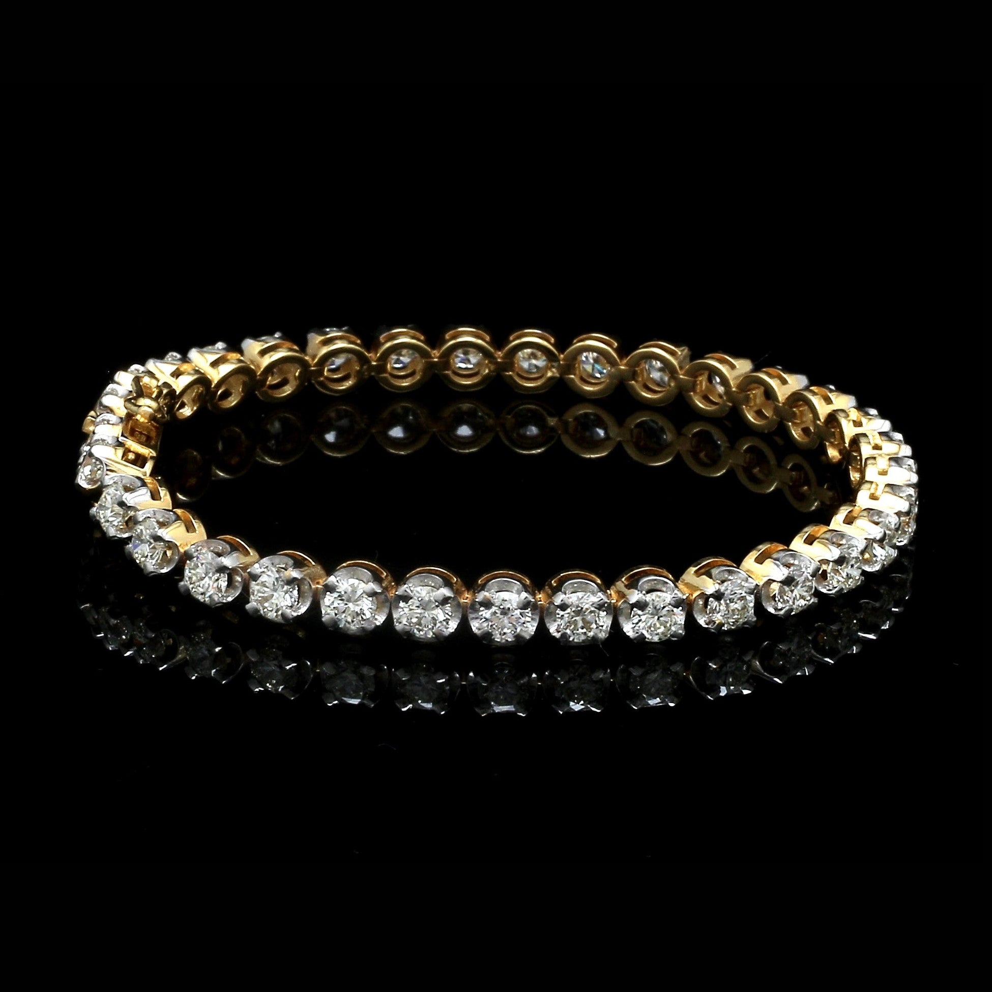 18-Pointer Diamond Tennis Bracelet 18K White Gold JL AU 755