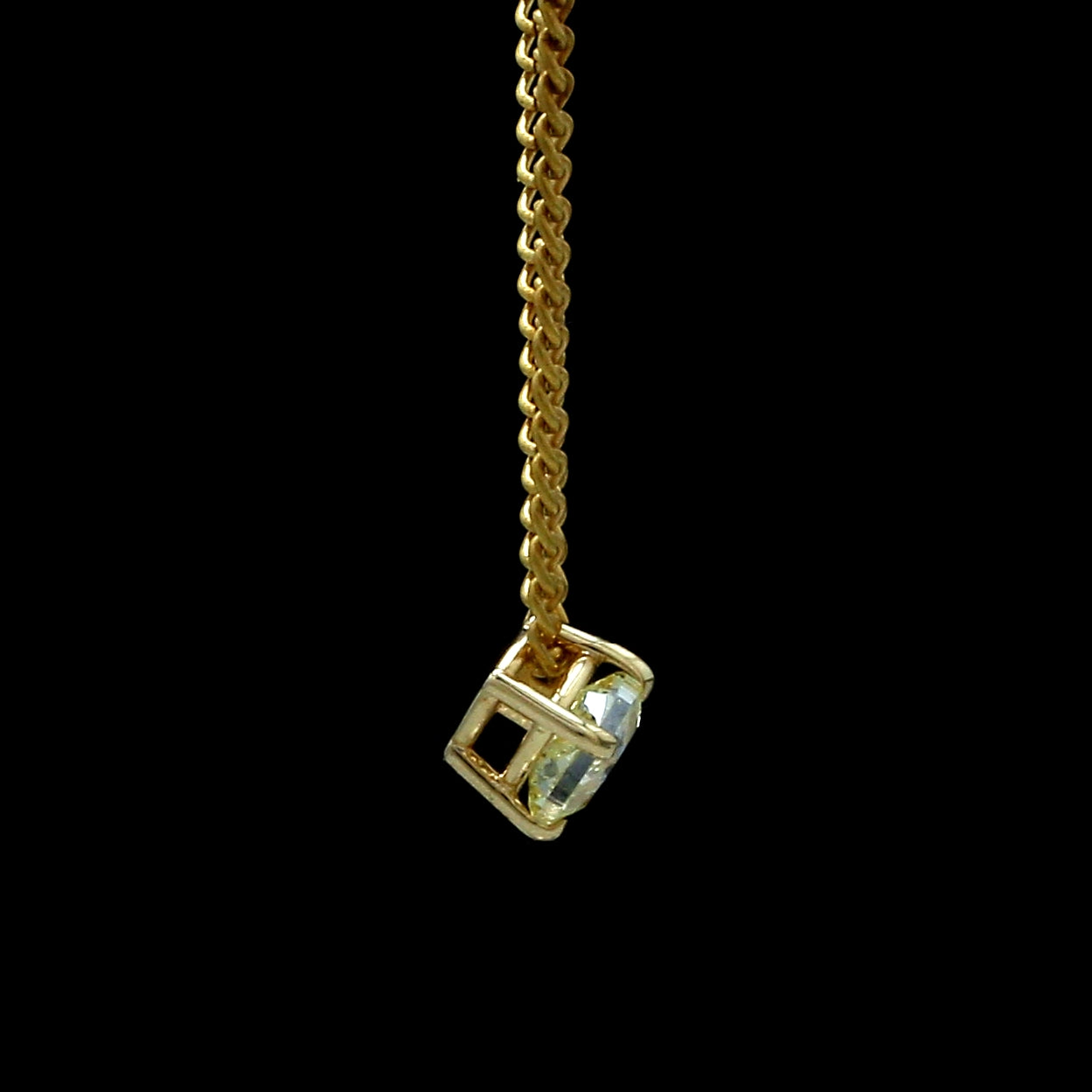 18K Yellow Gold Pendant with Natural Fancy Intense Yellow Diamonds JL AU P 101