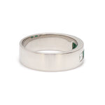 Load image into Gallery viewer, Platinum Lab Grown Princess Cut Diamonds with Natural Emerald Ring for Men JL PT LG 1483
