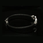 Load image into Gallery viewer, Platinum Bracelet with Black Stone for Men JL PTB 1342
