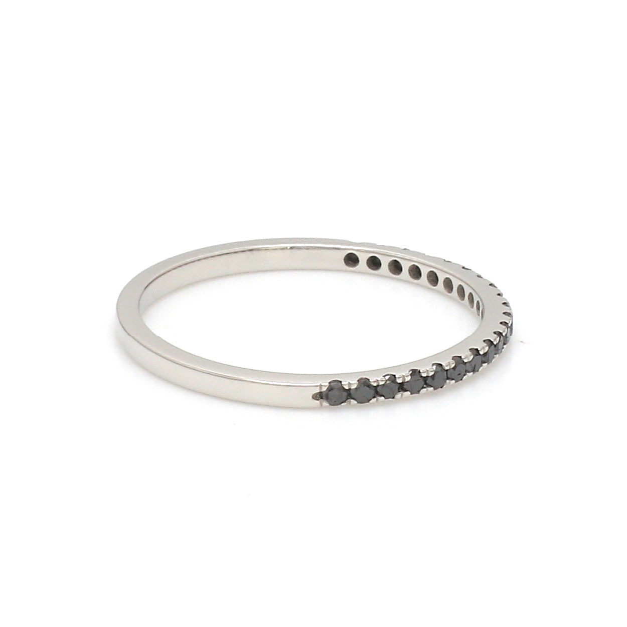 Thin Half Eternity Black Diamond Ring in Platinum JL PT 284-BD