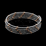 Load image into Gallery viewer, Japanese 5-row Platinum &amp; Rose Gold Bracelet for Women with Diamond Cut Balls JL PTB 1272
