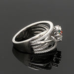 Load image into Gallery viewer, Ruby Navratan Platinum Ring with Diamond JL PT 1356   Jewelove.US

