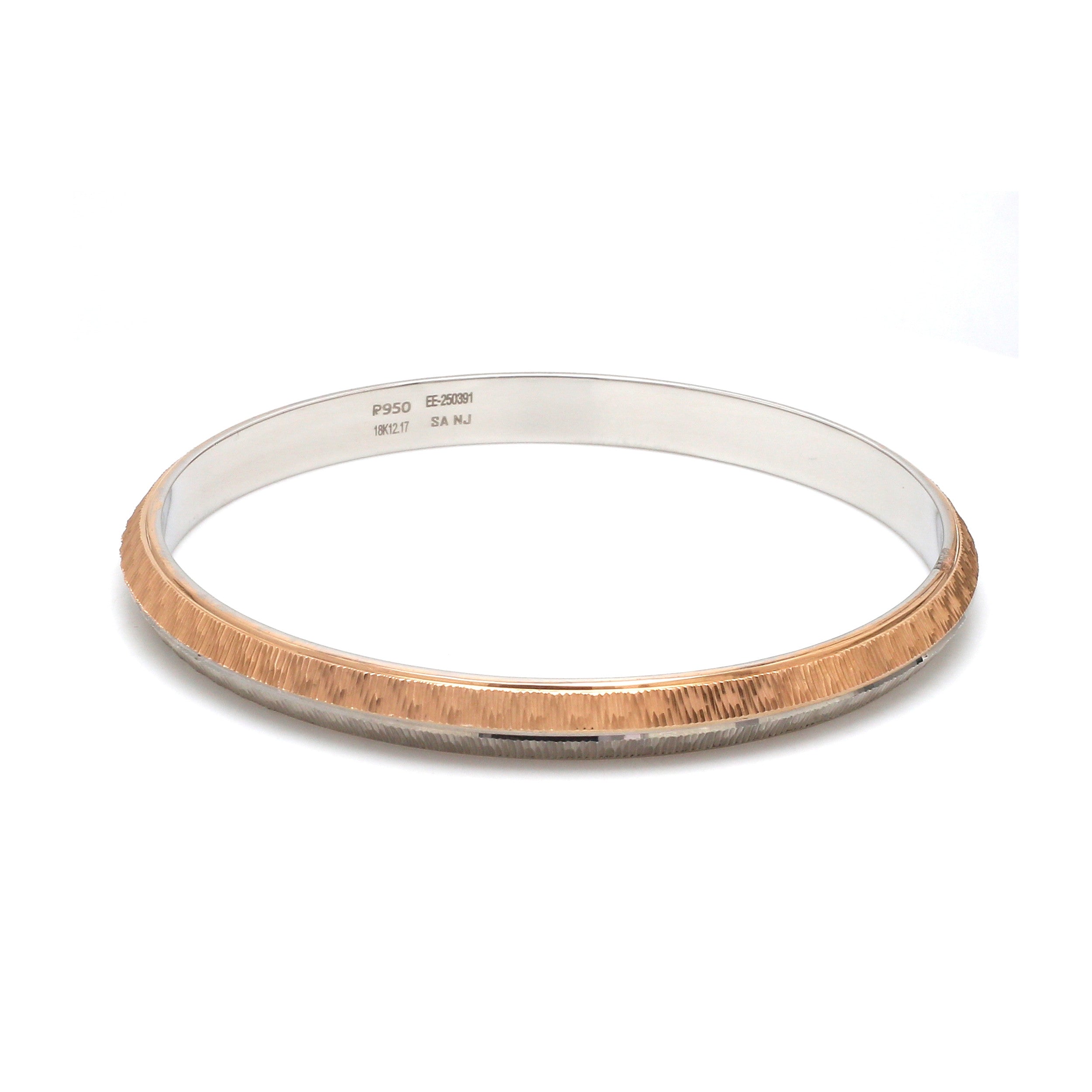 Men of Platinum | 7mm Platinum Kada with Rose Gold for Men JL PTB 1297