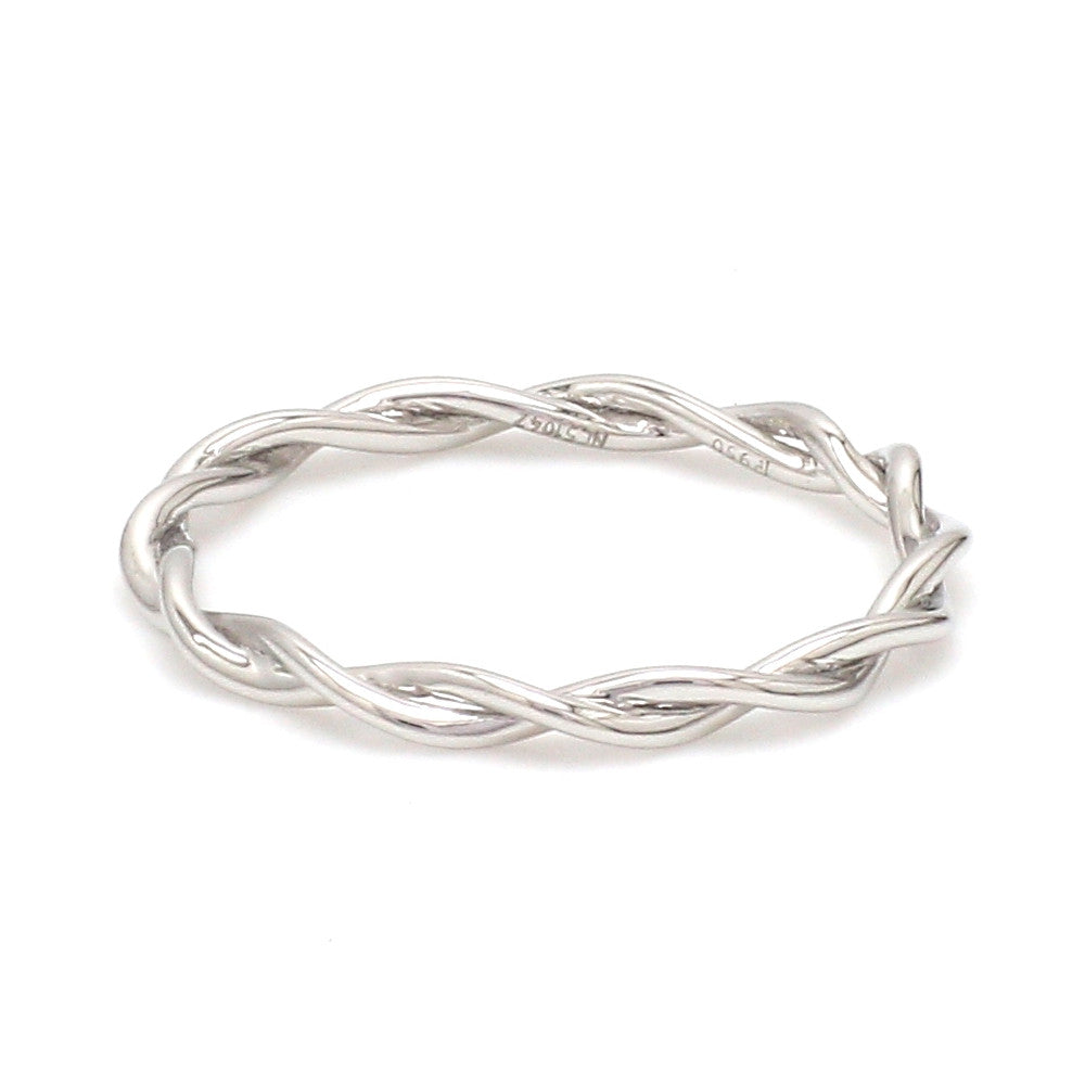 Plain Platinum Rope Ring for Women JL PT 1386