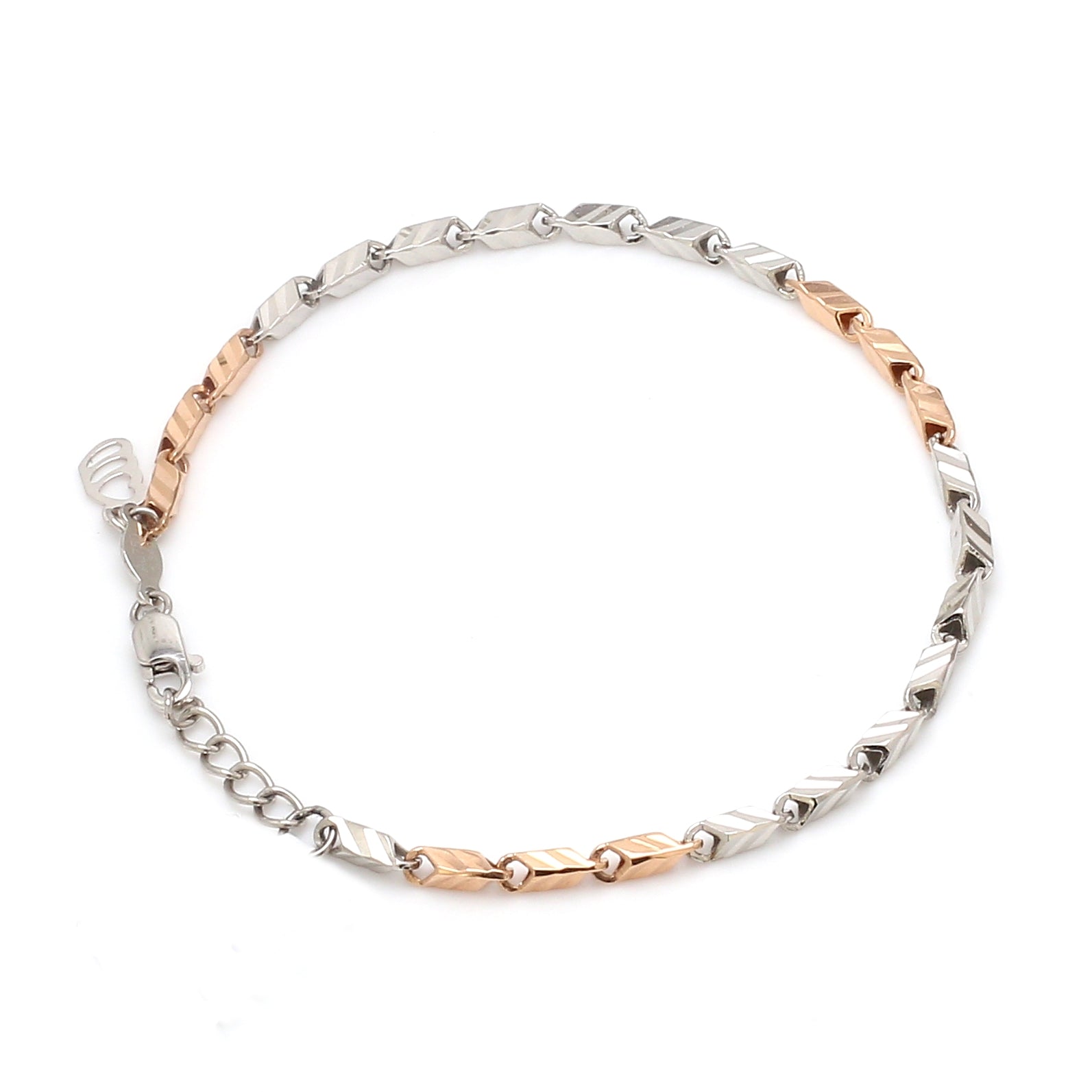 3mm Japanese Platinum & Rose gold Bracelet JL PTB 1262