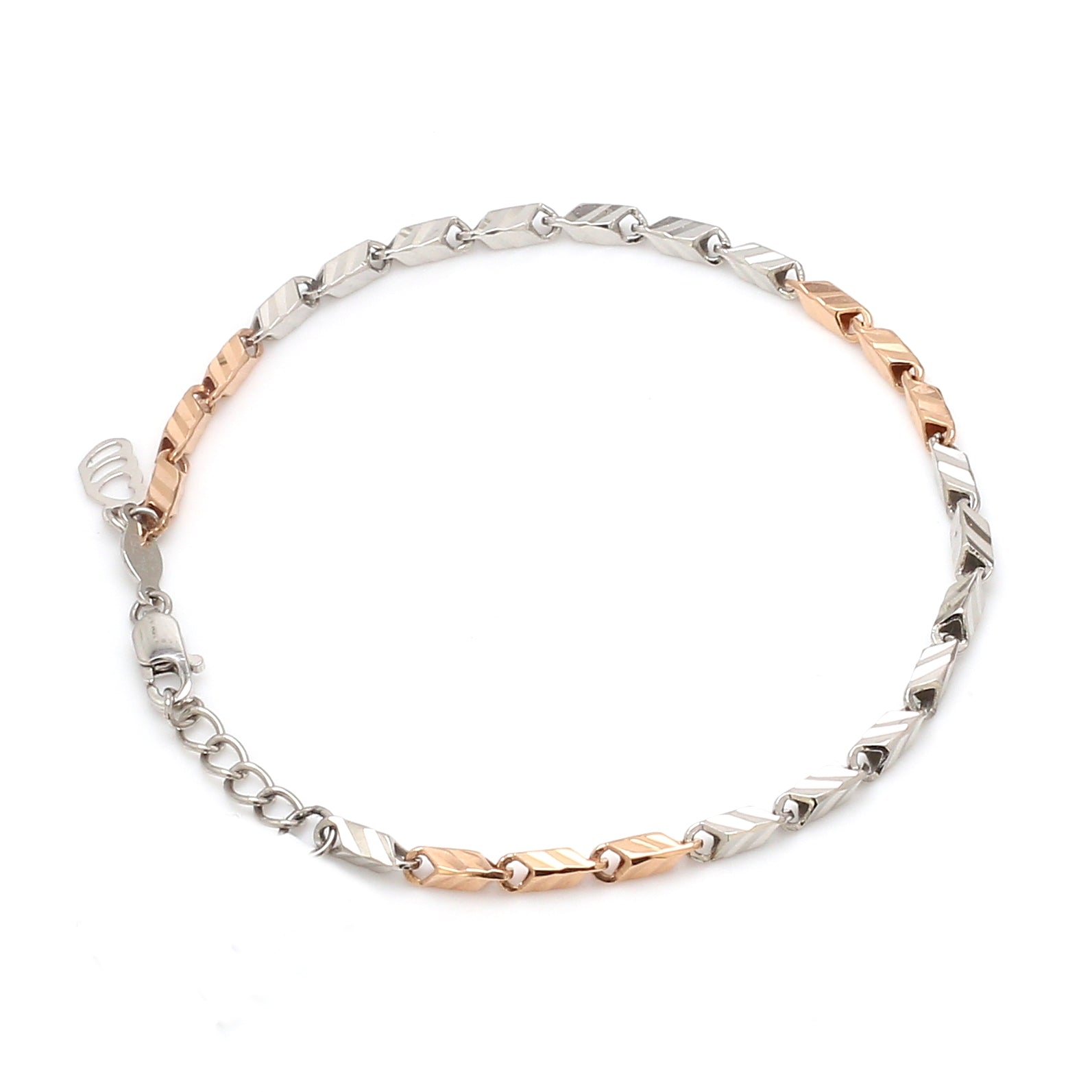 3mm Japanese Platinum & Rose gold Bracelet JL PTB 1262   Jewelove.US